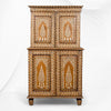 Vintage Anglo Indian Teak Wood Wardrobe Bone Inlay Natural