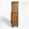 Vintage Anglo Indian Teak Wood Wardrobe Bone Inlay Natural