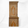 Vintage Anglo Indian Teak Wood Wardrobe Bone Inlay Natural