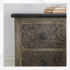 Antique Metal Two Drawer Bedside With Black Granite Top 3
