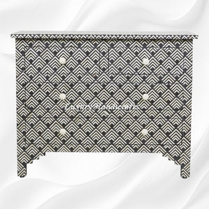 Arrow Bone Inlay 4 Drawer Dresser Black