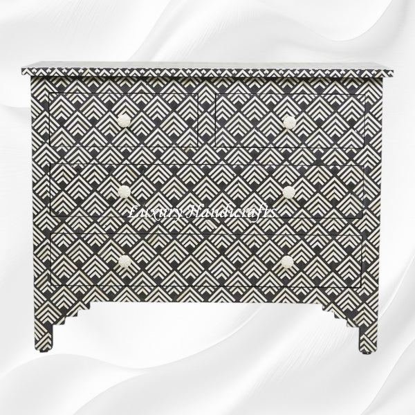 Arrow Bone Inlay 4 Drawer Dresser Black