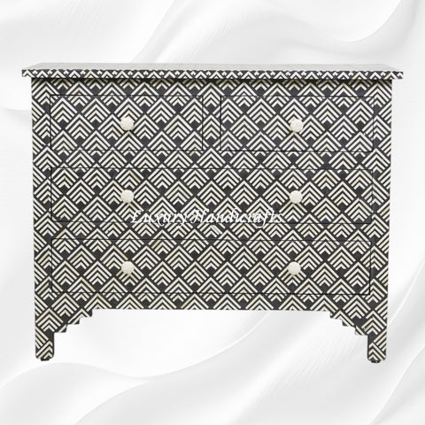 Arrow Bone Inlay 4 Drawer Dresser Black