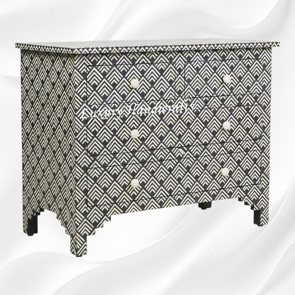 Arrow Bone Inlay 4 Drawer Dresser Black