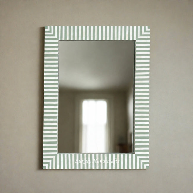Asher Bone Inlay Stripe Mirror Green