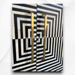Bella Bone Inlay Bar Cabinet Stripe Black 3