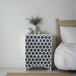 Black Mother Of Pearl Inlay Nightstand Honeycomb