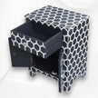 Black Mother Of Pearl Inlay Nightstand Honeycomb
