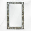 Espejo rectangular floral de nácar negro