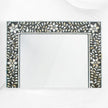 Espejo rectangular floral de nácar negro
