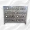 Black Bone Inlay 9 Drawer Checks Design Chest