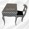 Black Mother Of Pearl Inlay Star Desk And Chair Combo 2