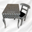 Black Mother Of Pearl Inlay Star Desk And Chair Combo 3