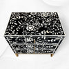 Blooming Flowers Bone Inlay Bedside Black 2