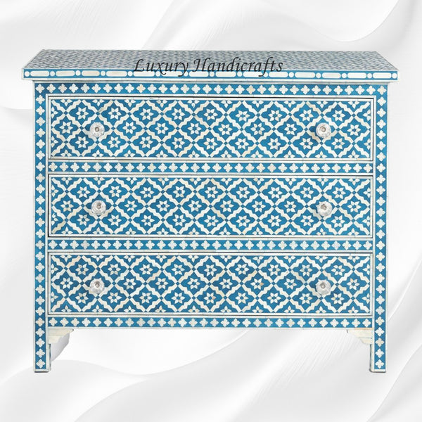 Blue Bone Inlay Arctic Chest Of 3 Drawers 4
