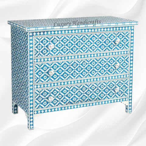 Blue Bone Inlay Arctic Chest Of 3 Drawers