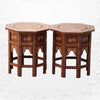 Custom Bone Inlaid Octagonal Side Table Brown 5