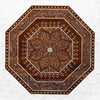 Custom Bone Inlaid Octagonal Side Table Brown 2