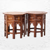 Custom Bone Inlaid Octagonal Side Table Brown 6