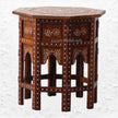 Custom Bone Inlaid Octagonal Side Table Brown 4