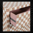 Bone Inlay 4 Drawer Checkerboard Dresser Almond 4