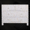 Bone Inlay 4 Drawer Checkerboard Dresser Lilac 1