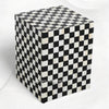 Bone Inlay Checkerboard Bedside Black 3