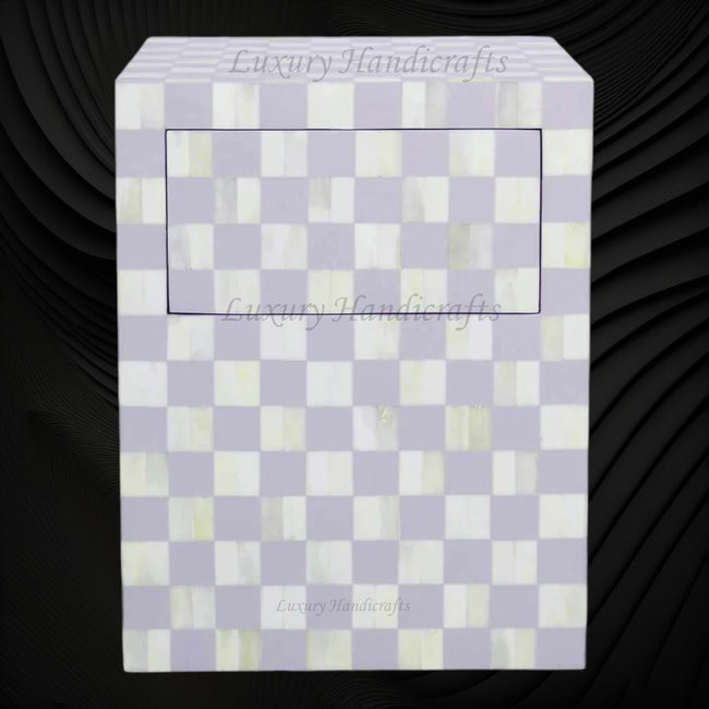 Bone Inlay Checkerboard Bedside Lilac 1