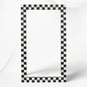 Bone Inlay Checkerboard Mirror Black