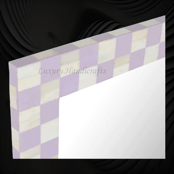 Bone Inlay Checkerboard Mirror Lilac