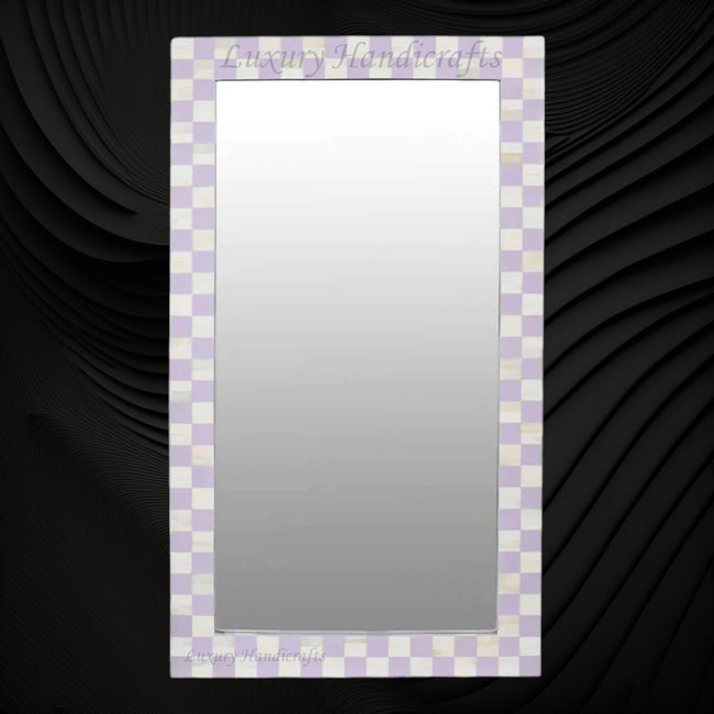 Bone Inlay Checkerboard Mirror Lilac 1