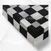 Bone Inlay Checkerboard Tray Black 3
