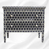 Bone Inlay Chest of 2 Drawer Honeycomb Black 1