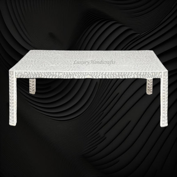 Bone Inlay Clipped Coffee Table Grey 1