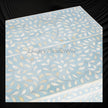 Handcrafted Bone Inlay Bedside Table with Floral Design