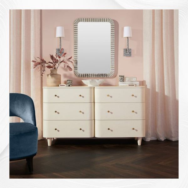 Bone Inlay Edged Mirror Grey