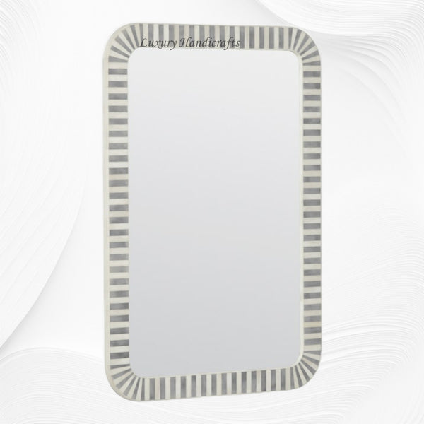 Bone Inlay Edged Mirror Grey