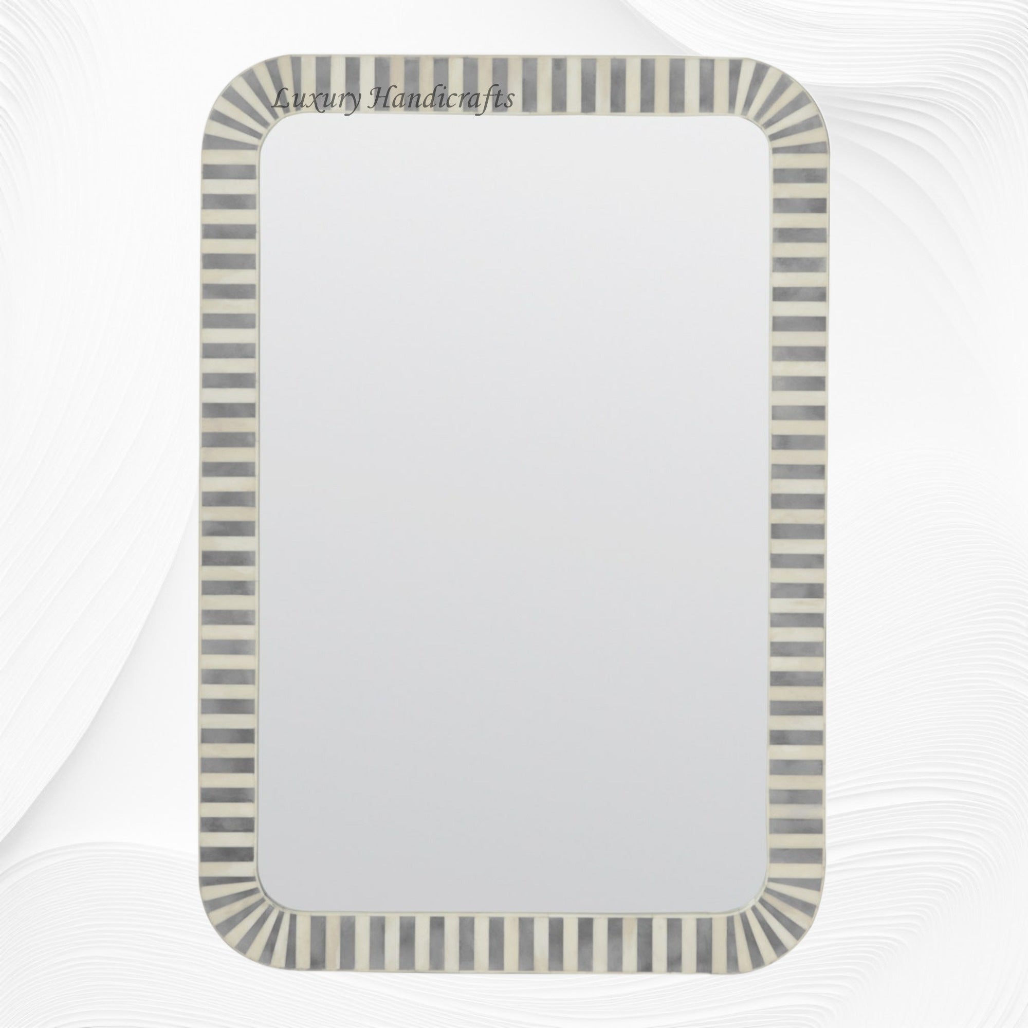 Bone Inlay Edged Mirror Grey