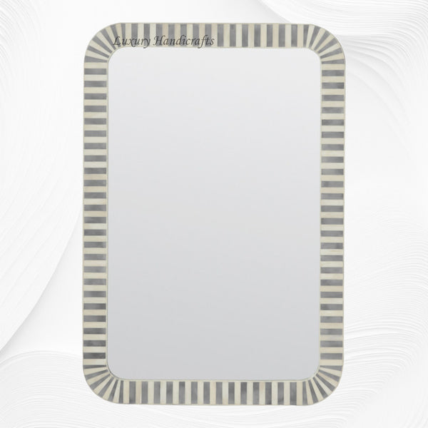 Bone Inlay Edged Mirror Grey