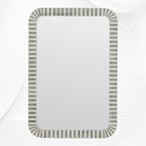 Bone Inlay Edged Mirror Grey