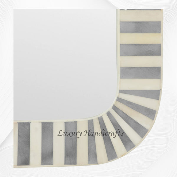 Bone Inlay Edged Mirror Grey