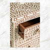 Bone Inlay Floral 3 Drawers Bedside Brown 4