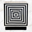 Bone Inlay Stripe Cube Side Table Black 6