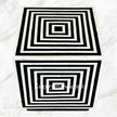 Bone Inlay Stripe Cube Side Table Black 3