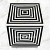 Bone Inlay Stripe Cube Side Table Black 3