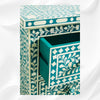 Bone Inlay Floral 3 Drawer Chest Teal Green 4
