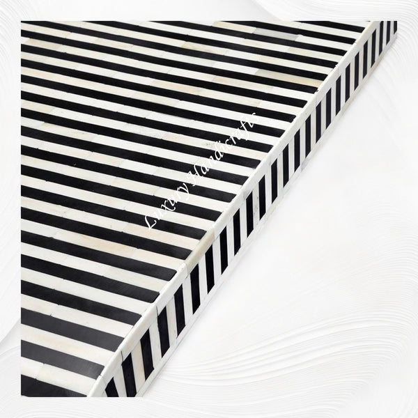 Waterfall Bone Inlay Console Table Black