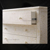 Bone Inlay Curved 3 Drawer Floral Dresser White 3