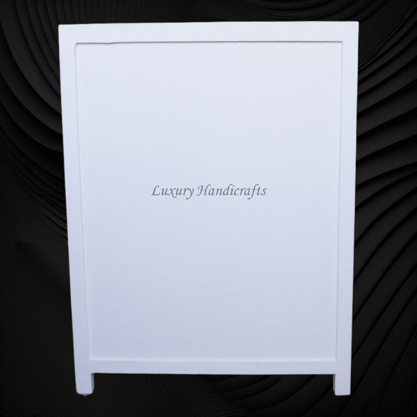 Bone Inlay 6 Drawer Chest Floral Design White