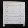 Bone Inlay 6 Drawer Chest Floral Design White 1